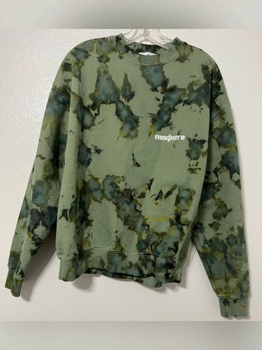 Mndpwrs Matching Tie Dye Sweat Set Green Fleece Sweatshirt & Joggers Size Small